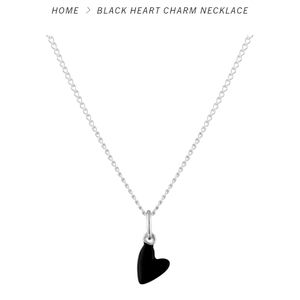 Maison Miru ✨ sterling silver 🖤 black heart charm necklace 💕